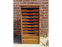 A 1930's oak filing cabinet with roll down segmented door - Thumbnail 3
