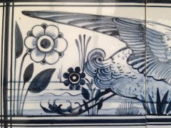 John Moyr Smith for Mintons. Rare set of four tiles with hand painted river birds. - Thumbnail 4