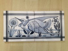 John Moyr Smith for Mintons. Rare set of four tiles with hand painted river birds. - Thumbnail 5