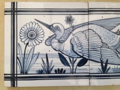 John Moyr Smith for Mintons. Rare set of four tiles with hand painted river birds. - Thumbnail 6