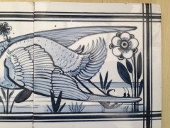 John Moyr Smith for Mintons. Rare set of four tiles with hand painted river birds. - Thumbnail 7