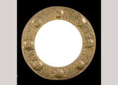 A Glasgow School Arts & Crafts hammered brass circular wall mirror - Thumbnail 1