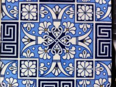 Dr. Christopher Dresser for Minton, Rare 8" Blue Enamelled Tiles, Set of 22 - Thumbnail 3