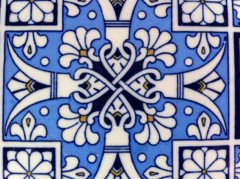 Dr. Christopher Dresser for Minton, Rare 8" Blue Enamelled Tiles, Set of 22 - Thumbnail 4