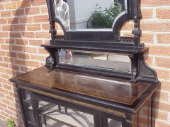 W J Estall (possibly). ebonised Anglo-Japanese cabinet of supreme quality with Amboyna serving area - Thumbnail 11