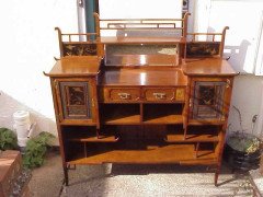 E. W. Godwin. A rare Anglo-Japanese walnut and lacquer side cabinet - Thumbnail 2