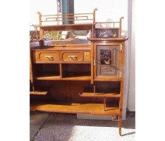 E. W. Godwin. A rare Anglo-Japanese walnut and lacquer side cabinet - Thumbnail 3