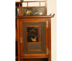E. W. Godwin. A rare Anglo-Japanese walnut and lacquer side cabinet - Thumbnail 11