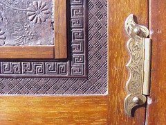E. W. Godwin. A rare Anglo-Japanese walnut and lacquer side cabinet - Thumbnail 15