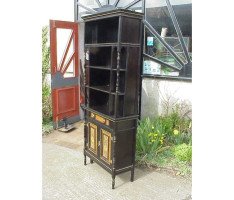 Daniel Cottier Attributed, an impressive Aesthetic Movement ebonised cabinet for semi-fixing - Thumbnail 2