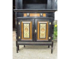 Daniel Cottier Attributed, an impressive Aesthetic Movement ebonised cabinet for semi-fixing - Thumbnail 6