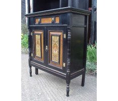Daniel Cottier Attributed, an impressive Aesthetic Movement ebonised cabinet for semi-fixing - Thumbnail 8