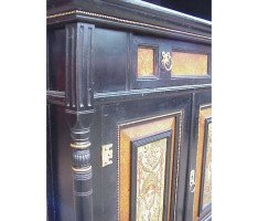 Daniel Cottier Attributed, an impressive Aesthetic Movement ebonised cabinet for semi-fixing - Thumbnail 9