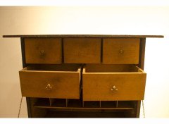 C. R. Mackintosh. A cypress wood and brass writing cabinet merly green stained - Thumbnail 4
