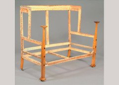 J. S. Henry Attributed, Oak and inlaid sofa and Armchair - Thumbnail 4