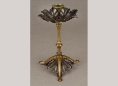 W. A. S. Benson. A pair of brass and copper candlestick - Thumbnail 1