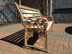 Dr. Christopher Dresser. Two Coalbrookdale Medieval Cast Iron Garden Seats - Thumbnail 3