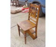 Bruce Talbert for Gillows. An Oak Gothic Revival metamorphic library chair - Thumbnail 2