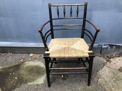 William Morris. A pair of Sussex rush seat Armchair - Thumbnail 2