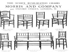 William Morris. A pair of Sussex rush seat Armchair - Thumbnail 9