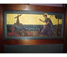 Morris & Co. (possibly). An outstanding pure Arts & Crafts three fold walnut screen - Thumbnail 5