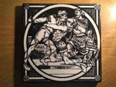 John Moyr Smith for Mintons Set of Eight Shakespearean 6″ Black Tiles - Thumbnail 7