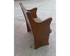 An unusual Arts & Crafts little Oak settle - Thumbnail 3