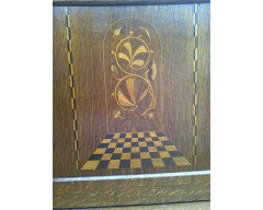 An unusual Arts & Crafts little Oak settle - Thumbnail 5
