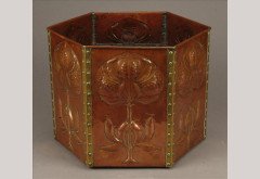 Keswick School of Industrial Arts. Arts & Crafts copper hexagonal planter - Thumbnail 1