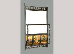 Aesthetic Movement ebonised, mirrored and painted wall shelves - Thumbnail 1