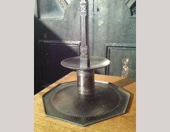 Ernest Gimson for Alfred Bucknell. Rare and important pair of hand formed steel candlesticks - Thumbnail 5