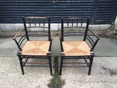 William Morris. A pair of Sussex rush seat Armchair - Thumbnail 2