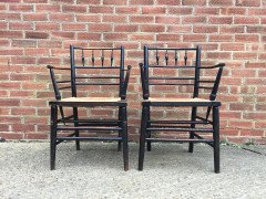 William Morris. A pair of Sussex rush seat Armchair - Thumbnail 3