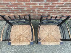 William Morris. A pair of Sussex rush seat Armchair - Thumbnail 7