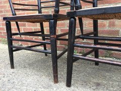 William Morris. A pair of Sussex rush seat Armchair - Thumbnail 11