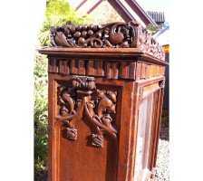 An important Gothic Revival Oak bracket clock from Middlesex Guildhall - Thumbnail 13