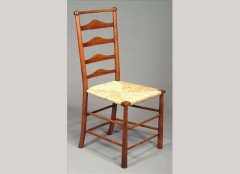 C. R. Ashbee for Guild of Handicraft. A beech ladderback Armchair with a re-rushed seat - Thumbnail 9