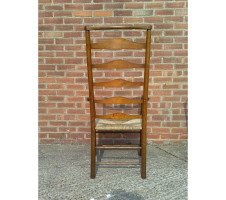 C. R. Ashbee for Guild of Handicraft. A beech ladderback Armchair with a re-rushed seat - Thumbnail 20