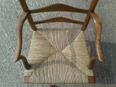 C. R. Ashbee for Guild of Handicraft. A beech ladderback Armchair with a re-rushed seat - Thumbnail 26