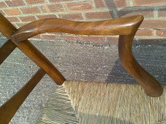 C. R. Ashbee for Guild of Handicraft. A beech ladderback Armchair with a re-rushed seat - Thumbnail 27