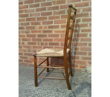 C. R. Ashbee for Guild of Handicraft. A beech ladderback Armchair with a re-rushed seat - Thumbnail 34