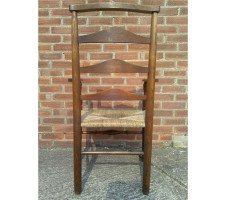 C. R. Ashbee for Guild of Handicraft. A beech ladderback Armchair with a re-rushed seat - Thumbnail 42