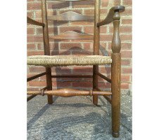 C. R. Ashbee for Guild of Handicraft. A beech ladderback Armchair with a re-rushed seat - Thumbnail 43