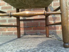 C. R. Ashbee for Guild of Handicraft. A beech ladderback Armchair with a re-rushed seat - Thumbnail 44