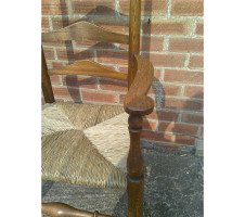 C. R. Ashbee for Guild of Handicraft. A beech ladderback Armchair with a re-rushed seat - Thumbnail 45