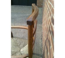 C. R. Ashbee for Guild of Handicraft. A beech ladderback Armchair with a re-rushed seat - Thumbnail 46