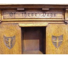 Richard Norman Shaw for W J Mackay Co. Rare Gothic Revival revolving bookcase designed for The Tabard Inn - Thumbnail 7