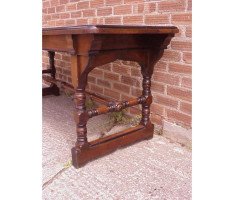 W. R. Lethaby for Marsh Jones and Cribb. A good two drawer Gothic Revival/Aesthetic library table - Thumbnail 6
