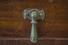 E W Godwin for William Watt. An early mahogany and inlaid single drawer chess table - Thumbnail 3