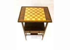 E W Godwin for William Watt. An early mahogany and inlaid single drawer chess table - Thumbnail 4